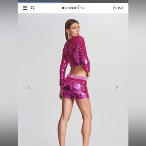 Retrofête Ansley Sequin Skirt NWT